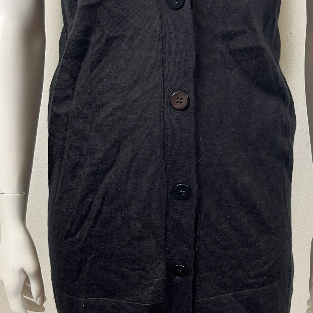 J PARK BLACK CASHMERE LONG VEST S - Picture 3 of 14